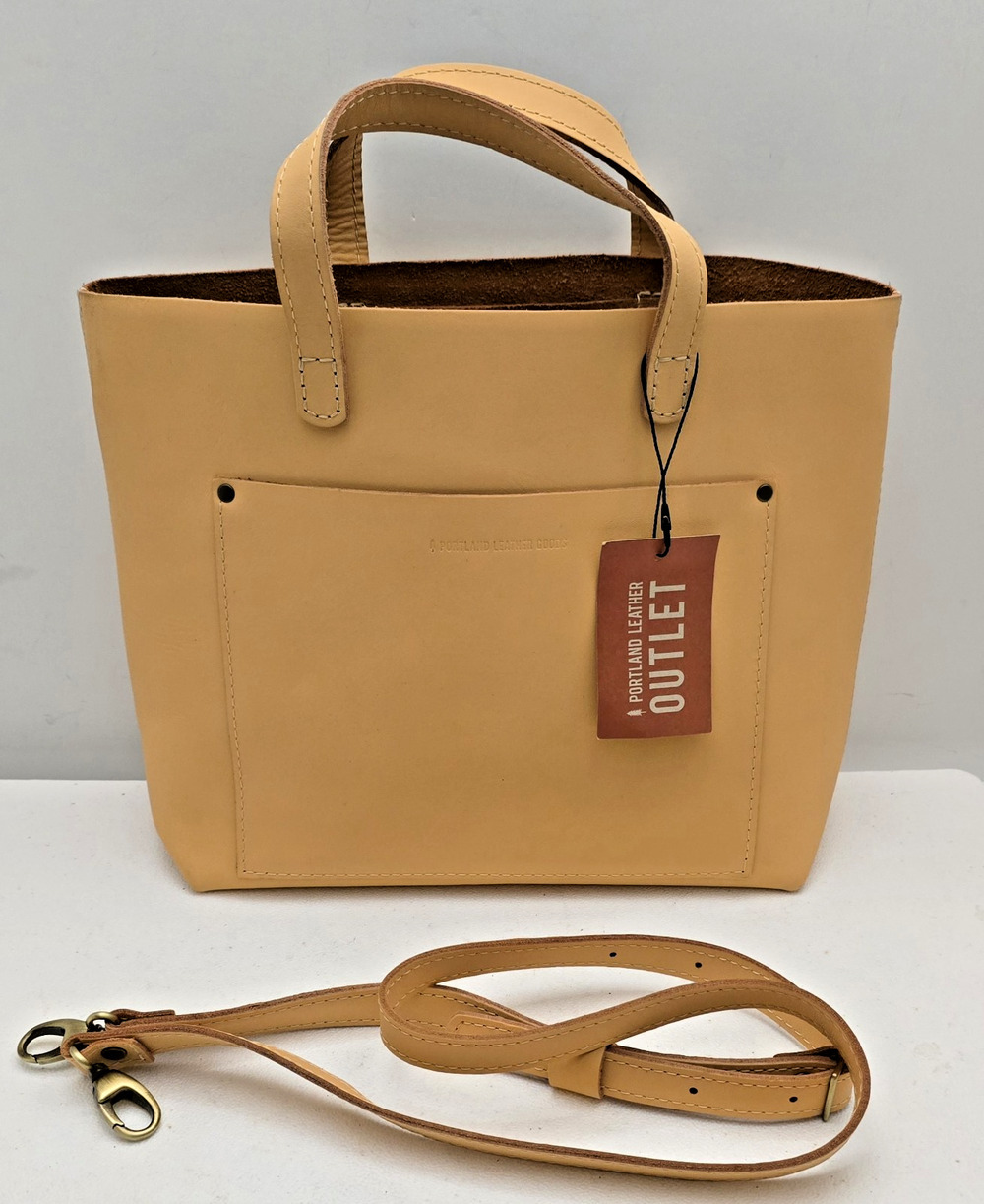 Portland Leather Goods Medium Crossbody Tote Purse Rare Light Peach Leather